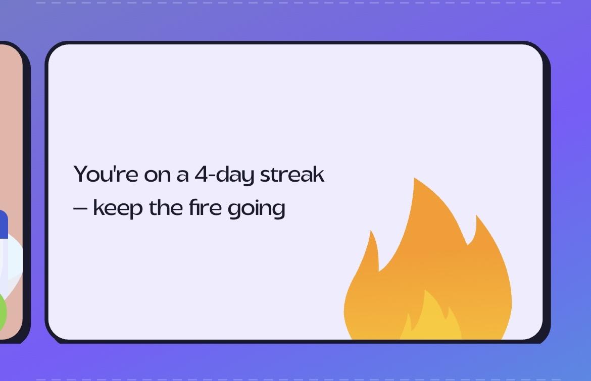 Goalympics habit streak flame growing with daily check-ins